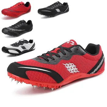 Мъжки обувки за лека атлетика, женски маратонки с шипове, спортни обувки за бягане, лека спортни обувки за състезания, размер 36-45