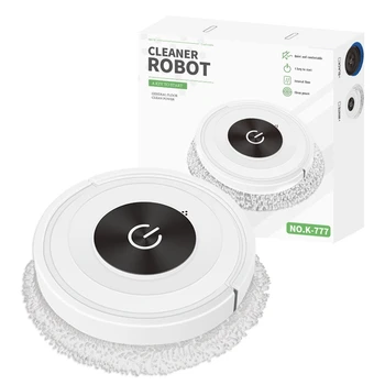 Безшумен робот за почистване със сензорен контрол, подметающий умни домакински уреди, лесна за употреба прахосмукачка (бял)