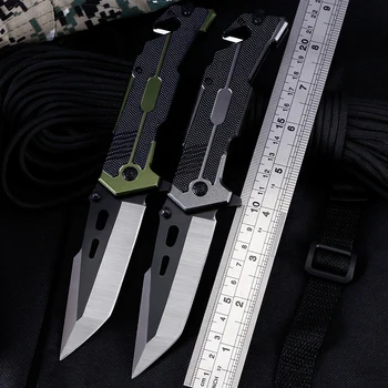 Сгъваем нож със стоманени остриета, тактически военен нож за оцеляване, нож за самозащита на открито, ловни джобни ножове, инструменти за къмпинг, остри