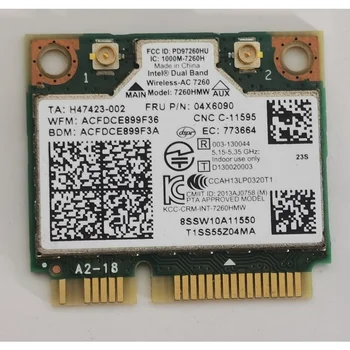 Вградена безжична карта за лаптоп Intel Dual Band AC 7260 7260AC 7260HMW Wifi, Bluetooth 4,0 867 Mbps за FRU Lenovo: 04X6090