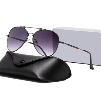 Големи слънчеви очила Мъжки Маркови дизайнерски слънчеви очила пилот Мъжки дамски слънчеви очила за шофиране Огледални очила с UV400