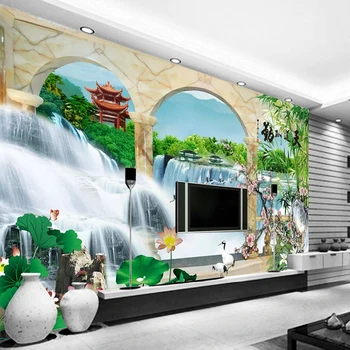 Потребителски модерни тапети на 3D Картина с пейзаж водопад Стенопис Фотообои за стени Хол, Спалня, кабинет Начало декор