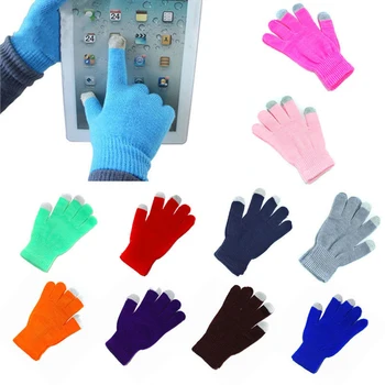 Есенно-зимни плетени калъф за ръкавици със сензорен екран, женски, мъжки, на топло, стрейчевые, вълна, фини, нескользящие, бизнес ръкавици с пълни пръсти, ръкавици без пръсти