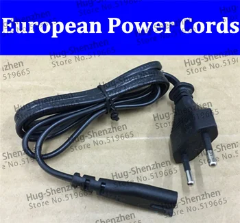 Висококачествен 1,2-метров 2-пинов конектор на ЕС, европейският захранващия кабел, черен кабел - 15 бр./лот