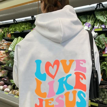 Качулки Love Like Jesus, есен-зима, на християнската Библия, мъжки и женски пуловери в стил хип-хоп, удобни флисовые дебели топли жилетки