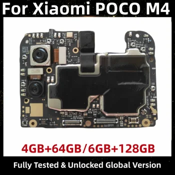 Оригиналната дънна платка за Xiaomi Poco M4, дънната платка, отключена, 64 GB, 128 GB, логическа такса, глобалната версия