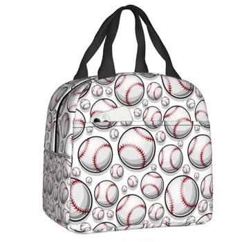 Бейзболен софтбольный обяд-бокс с шарките на топка за жени, фланец термохолодильник, чанта за обяд, за многократна употреба, чанта за пикник