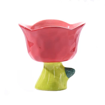 Нерегулярная ръчно рисувани във формата на лале, чаша за вода, необичаен креативен дизайн на чаша, керамична чаша