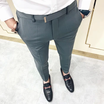 2023 Марка дрехи Мъжки Тънък бизнес костюм Панталони/Pants Корейски стил Slim Fit Офис социален костюм Панталони Ежедневни облекла панталони