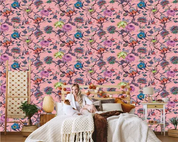 beibehang papel de parede Потребителски нови триизмерни цветя, ръчно рисувани хол разтегателен фон спалня модерни тапети