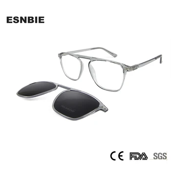 Слънчеви очила с магнитно затваряне на TR90, квадратни рамки за очила Pilot, мъжки поляризирани подвижни слънчеви очила със стена за спортно шофиране UV400