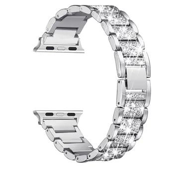 Бижутериен каишка-верига за Apple Watch band 40 41 мм 44 мм 42 мм 38 мм Петлевый гривна с диаманти каишка за часовник iWatch series 7 6 5 4 3 SE