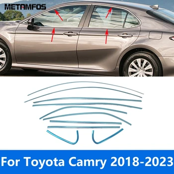 За Toyota Camry 2018 2019 2020 2021 2022 2023 Горна + Долна Рамка На Перваза На Прозореца Лента Капак Завърши Стикер Аксесоари За Стайлинг На Автомобили
