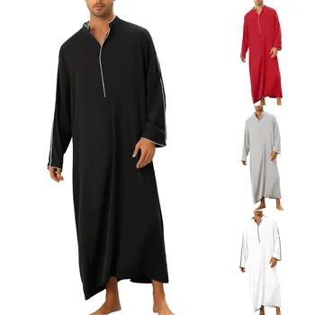 Саудитска арабската Джубба Тоби, едно парче халат с дълъг ръкав, ислямска абайя, проста свободна мюсюлманска мъжка риза, облекло за мъжете от Близкия Изток