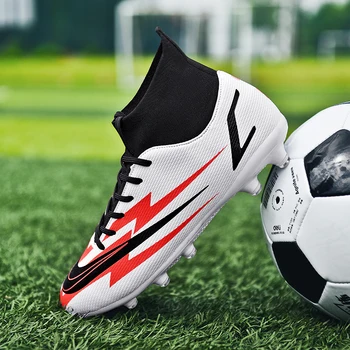 2023 Оригинални детски футболни обувки, мъжки футболни обувки, детски футболни обувки, спортни обувки с високо голенищем, размер 30-44
