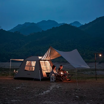 Голям автоматично навес за палатки Вграден преносим тип открит Удобен къмпинг непромокаемая палатка за нощувки в дивата природа