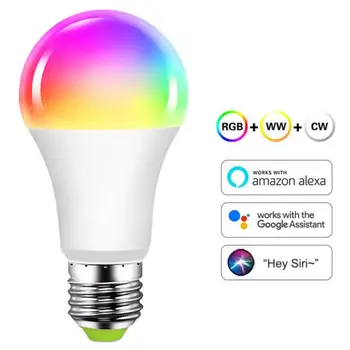 7 W WiFi Умна Крушка LED RGB Лампа Работи с Alexa/Google Home 85-265 В RGB + Бял, С регулируема яркост Функция Таймер цветна Лампа