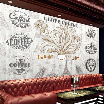 Обичай водоустойчив стенни тапети с ръчно рисувани в стил ретро, европейската кафе-сладкарница, ресторант, фон, боядисани стени, Papel De Parede 3D