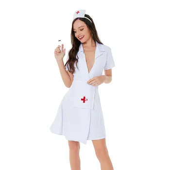 Най-новият костюм медицинска сестра за възрастни жени, сексуална интимна ролева игра, cosplay, забавната форма за партита