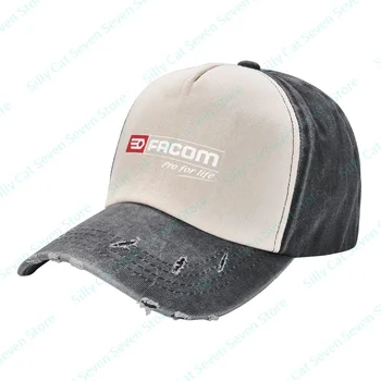 Модни ковбойская бейзболна шапка Facom за мъже и жени, реколта регулируема бейзболна шапка с цветни шевове, стираемая шапка за татко