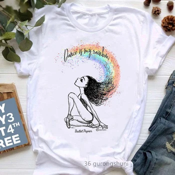 2022 Dance Is My Rainbow Тениски с графичен принтом За Момичета, Тениска За Красива Танцьорка, Дамски Летни Потници, Тениска, Дамска риза в стил Харадзюку
