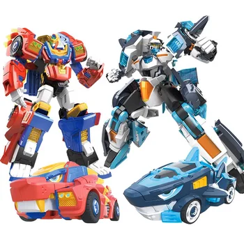Два режима на Wild Power Mini Force Трансформация робот в кола, играчки, фигурки, Мини-силата на X Деформация, играчка-Лъв /акула