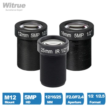 Обектива на камерата за видеонаблюдение Witrue 5 Мегапиксела M12 X P0.5 Определяне на 1/2.5 