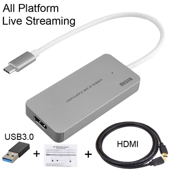 HDMI Type C USB 3.0 1080P Телевизионни Програми Компютърна Игра на Карта, заснемане на видео Рекордер за Macbook Windows Помещение Излъчването на живо