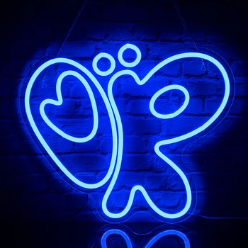 Неонова реклама във формата на охлюв, скъпа персонални led неонова реклама в стил аниме за детски подаръци, cartoony боядисани стени, вечерни led светлини USB Neon Blue