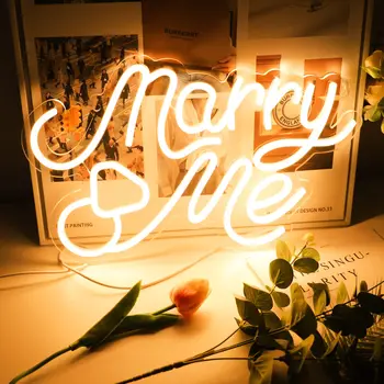 Махай се ожени за мен, неонова реклама, светлинна парти, сватба декор на магазина, светлинна картина, романтична личност, монтиране на украса, неон led осветление USB