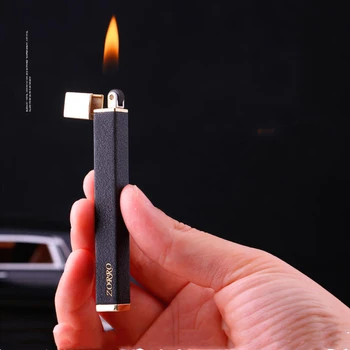 Нова ультратонкая метална газова запалка ЗОРО, тънък фенер свободно горене, компактен множество ветрозащитная запалка, бутановая имат запалка за цигари