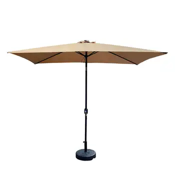 Конзола чадър Ирене Inevent с led подсветка, чадър за двор, защита от ултравиолетови лъчи, регулируем ъгъл на наклон, окачен чадър, тъмно сив