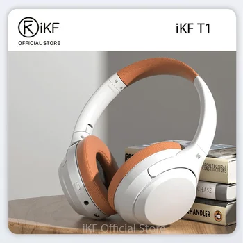 【Новост】 iKF T1-Реколта бели ушите Безжична Слушалка Bluetooth V5.3 с шумопотискане в режим на готовност с продължителност 50 часа