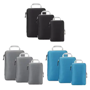 3x Пътни сжимаемые опаковъчни кубчета, чанти с чанта за куфари