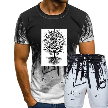 Тениска с акордеон, мъжка тениска с изображение на дърво-аккордеониста всички размери