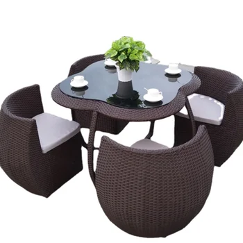 модерен комплект столове от ратан, комплект плетени градински столове, градинска мебел