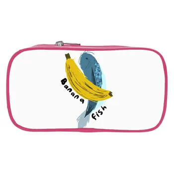 Нов калъф за писалки с банан рибата, класическа сгъваема холщовая чанта за съхранение на канцеларски материали, подходяща за студенти, които пътуват в козметиката.Потребителски лого