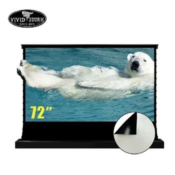 VIVIDSTORM 72-инчов електрически външен екран, перламутрово-бяло Cinema Plu, не предавателни околния светлина за обикновен проектор