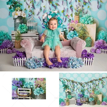 Пролетни великденски фонове, за снимки на Пролетни цветя заешки яйца Фон за снимки на портрет на новородено бебе, за фото студио
