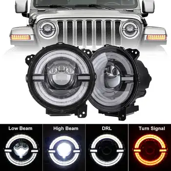 Lantsun JL1289 9-инчов налобный фенер за за jeep wrangler JL фаровете с далечни съседа светлина DRL