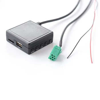 3,5 ММ авто аудио кабел с Микрофон медии AUX TF USB Музикален адаптер за безжична мини-входа ISO 6Pin Renault стерео