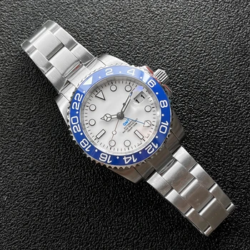 Мъжки часовник с логото на 40 mm G T M със сапфир стъкло, японски механизъм самостоятелно ликвидация NH34, прецизна стомана часове по поръчка