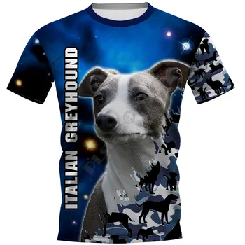 Тениски с 3D принтом Italian Greyhound женски за мъже летни ежедневни ризи с къс ръкав Директна доставка 05