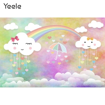 Yeele, мечтательное цветна небето, облак, раднево, фон за снимки на деня на раждане на детето, фотографски декори, декори за фото студио