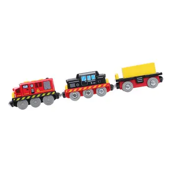 Играчка магнитен локомотива, влак, превозно средство, което е съвместимо с дървени пътеки, интерактивни играчки за родители и деца, подарък