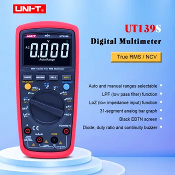 Цифров мултицет UNIT UT139S True RMS LPF (ниско-честотен Филтър)/Функция на LoZ LPF tester/Температурен тест С черен дисплей EBTN