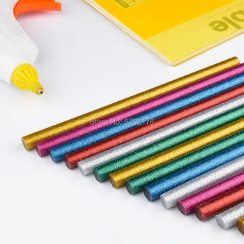 10 бр./компл. цветни пръчици за термоклея 7 мм лепило на пръчки с различни пайети, професионални за бродерия