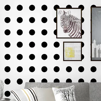 Ролка тапет в скандинавски модерен черно-бели грах, геометрична мозайка, кръг, тапети за хола, салон, спалня, фон