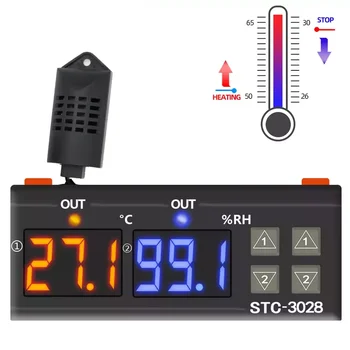 Терморегулятор инкубатор 220 v/24 - /12 LCD дисплей на Цифров термостат регулатор на температурата и на влажността