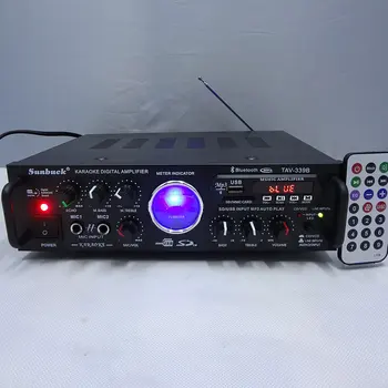 TAV-339B 80 W + 80 W 220 В HI-Fi и домашно караоке-усилвател с двоен микрофон/с картовите усилване/FM-усилване